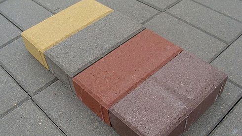 Тротуарная плитка "Кирпич" жёлтая